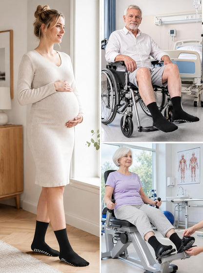 Non Slip Grip Socks: Grippy Socks Men Women Hospital Elderly
