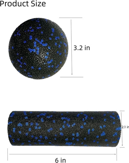 Mini Foam Roller & Massage Ball Set, Travel Muscle Recovery Kit