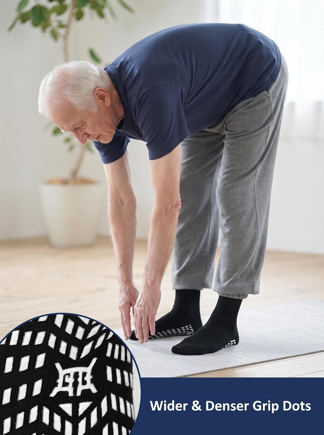 Non Slip Grip Socks: Grippy Socks Men Women Hospital Elderly