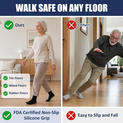 Non Slip Grip Socks: Grippy Socks Men Women Hospital Elderly